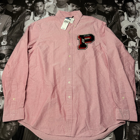 NWT Polo Ralph Lauren Men's Varsity P Classic Fit Long Sleeve Oxford Shirt Size L