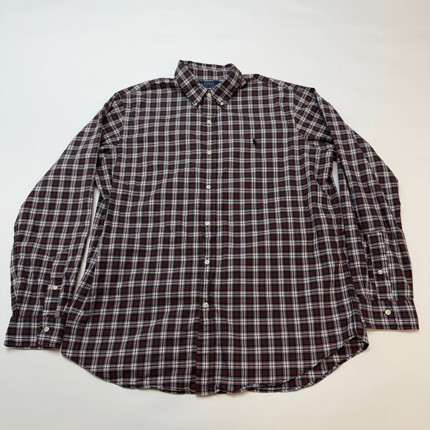 Polo Ralph Lauren Vintage Men's Button-Down Shirt XL Classic Fit Plaid Tartan