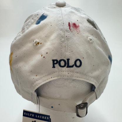 Polo Ralph Lauren Paint-Splatter Twill Ball Cap White 197078794754