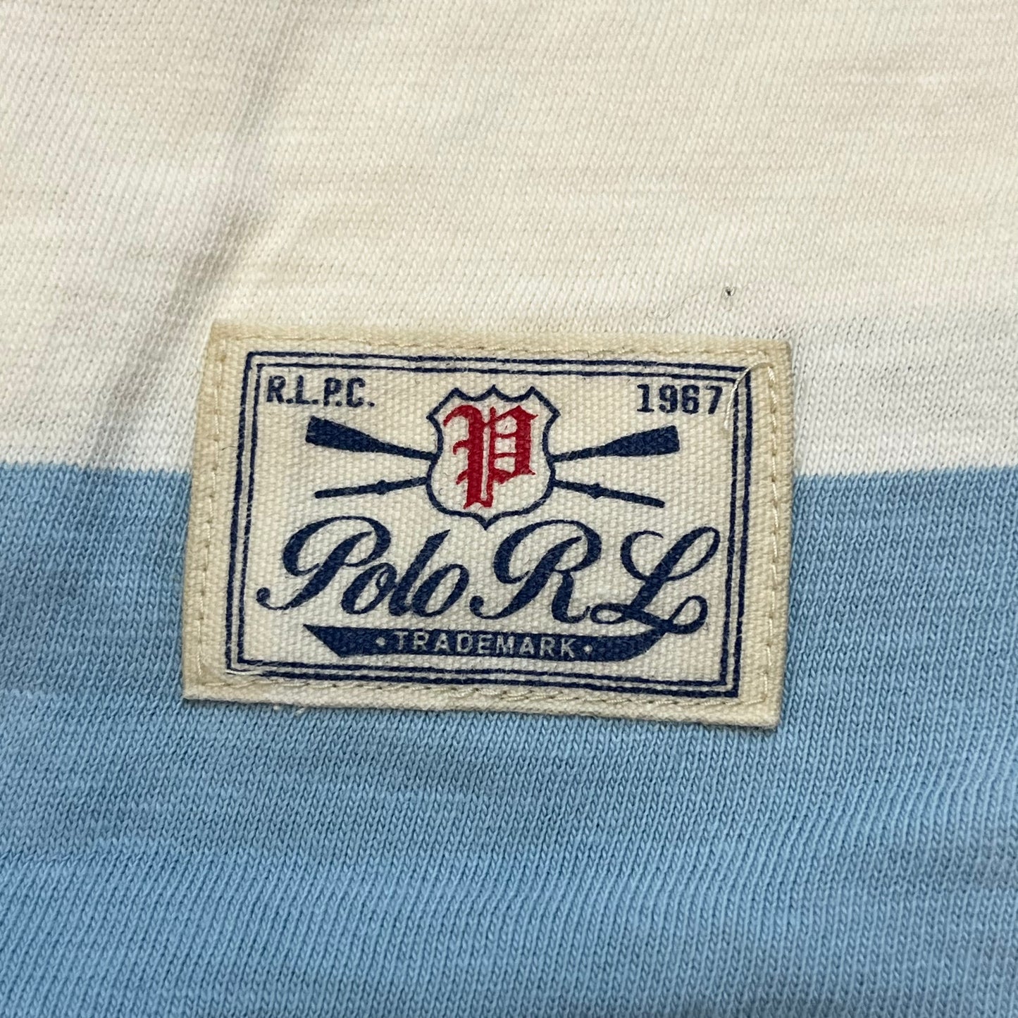 Polo Ralph Lauren RLPC Men's Short Sleeve Crest Shirt XL Blue White READ