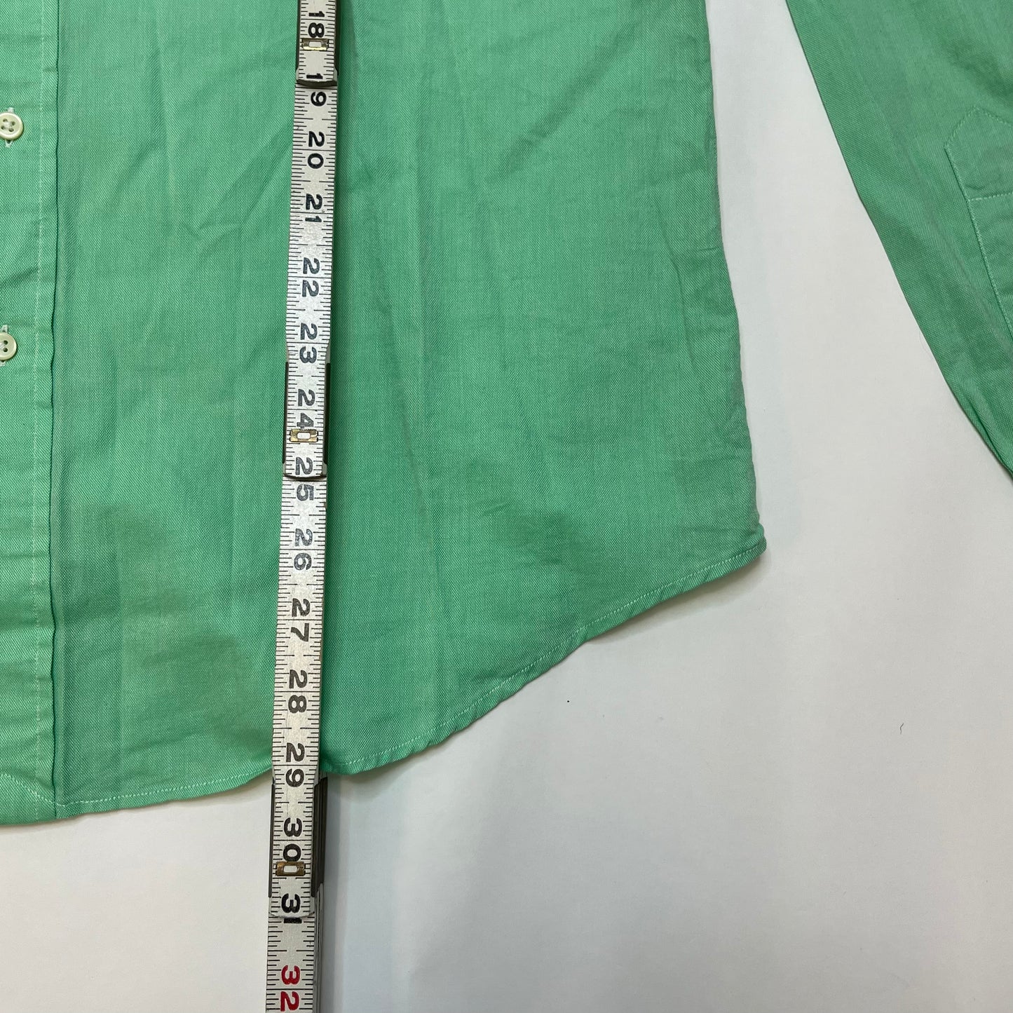 Polo Ralph Lauren Slim Fit Chambray Oxford Men's Shirt XL Green Used