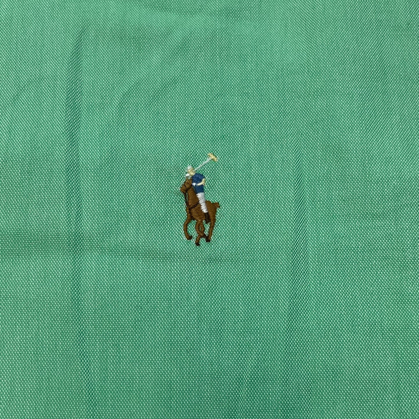 Polo Ralph Lauren Slim Fit Chambray Oxford Men's Shirt XL Green Used