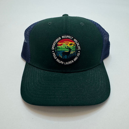 NWT Polo Ralph Lauren Sportsman Respect Wildlife Patch Trucker Hat Green