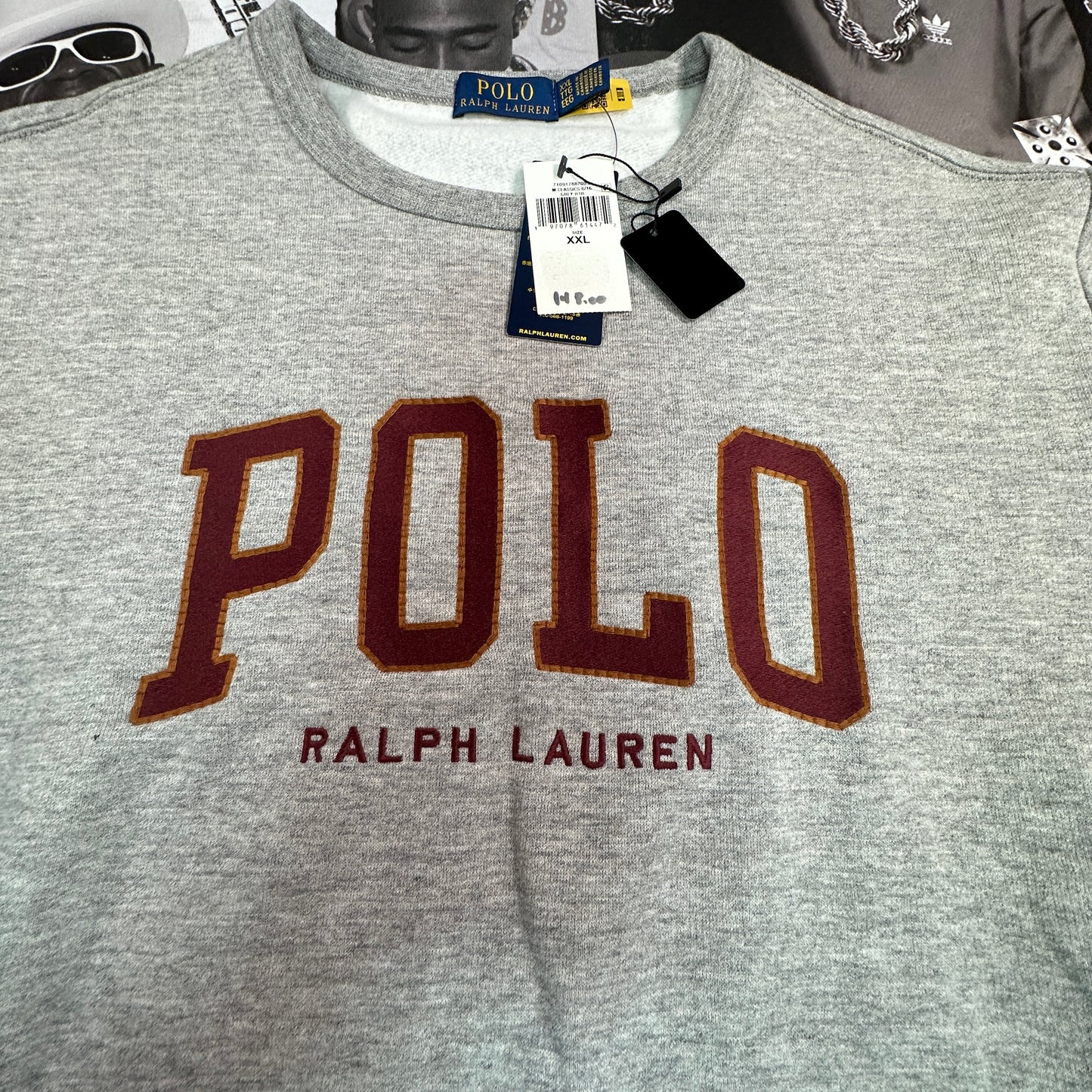 NWT Polo Ralph Lauren The RL Fleece Logo Sweatshirt Heather 710917887003