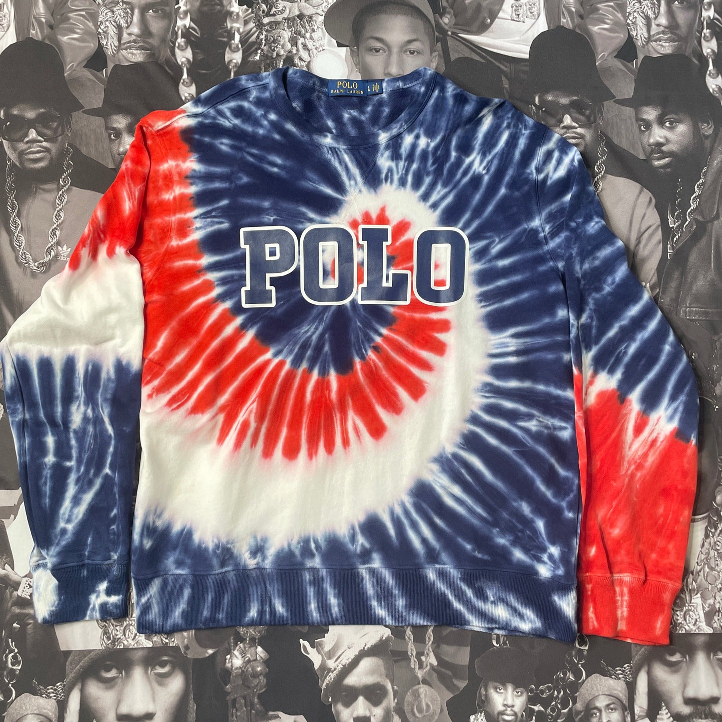 Polo Ralph Lauren "Polo" Tie Dye Crewneck Terry Pullover Crewneck Sweatshirt Large