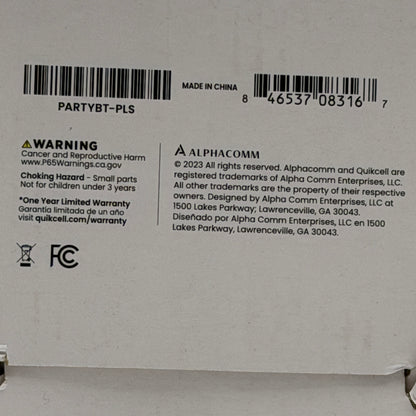 Quikcell Party Beat Pulse Speaker Black Used with Box