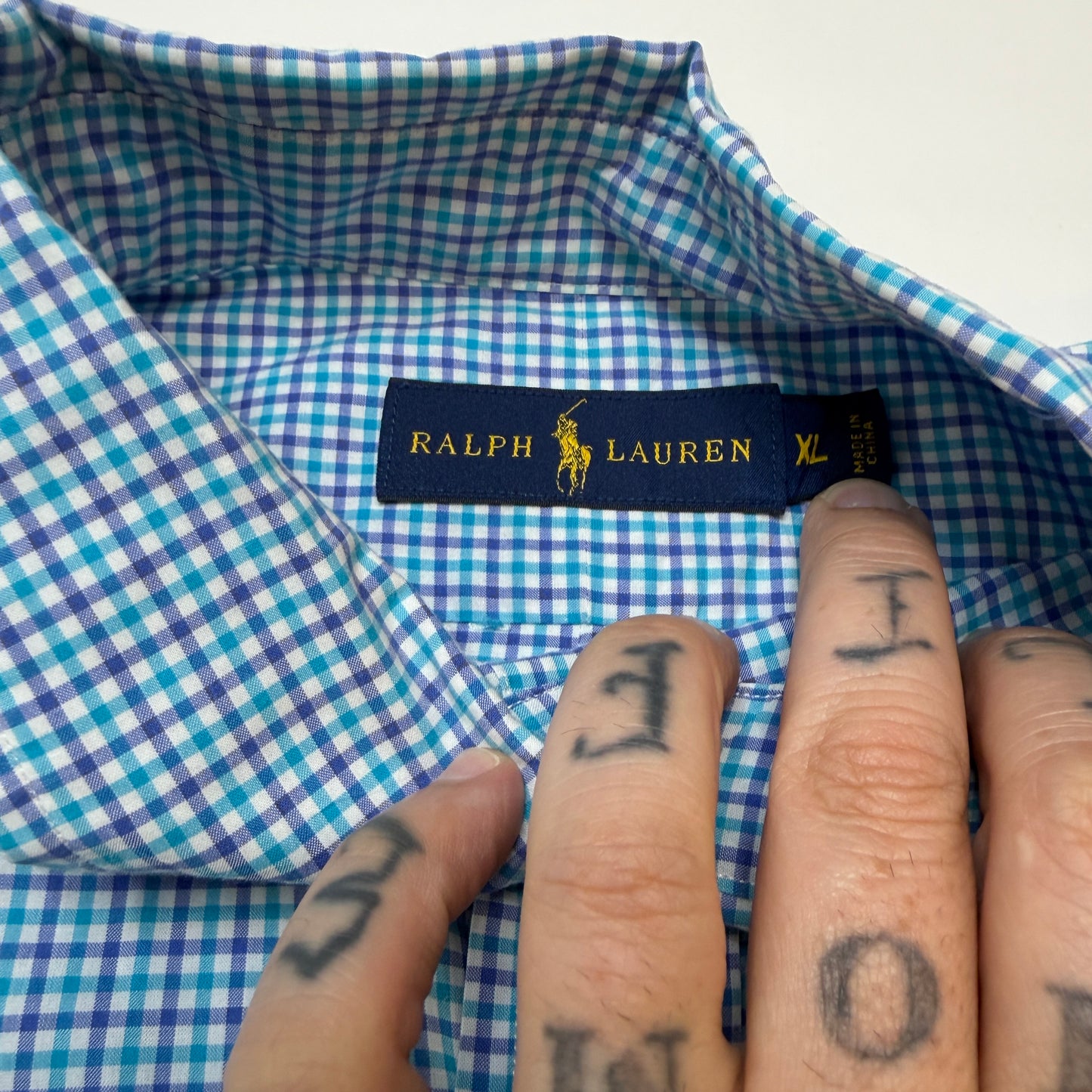 Polo Ralph Lauren Men's Button Down Shirt XL Blue Check Plaid Long Sleeve
