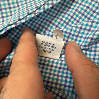 Polo Ralph Lauren Men's Button Down Shirt XL Blue Check Plaid Long Sleeve