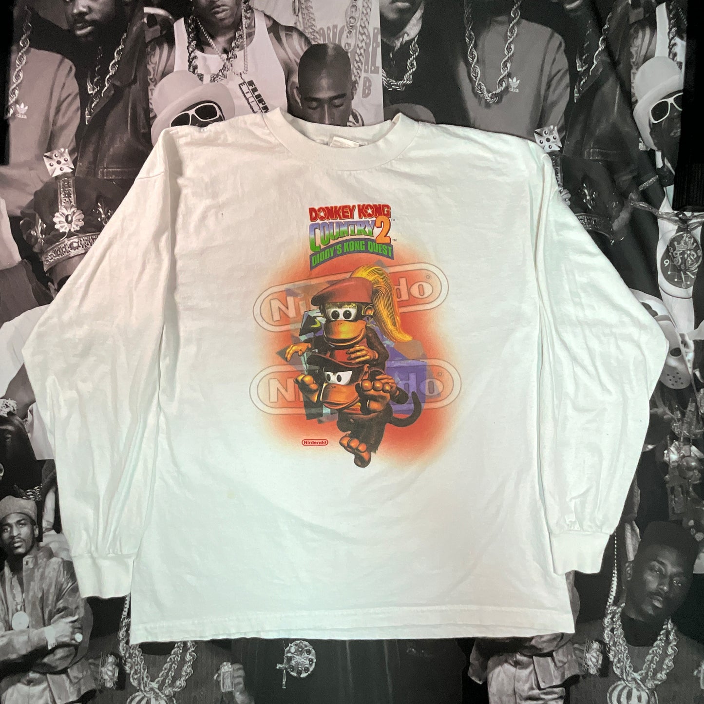 Rare 1995 Donkey Kong Country Didy Kong Quest Super Nintendo Promo T-Shirt XL