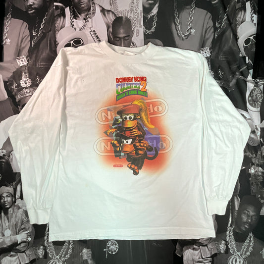 Rare 1995 Donkey Kong Country Didy Kong Quest Super Nintendo Promo T-Shirt XL