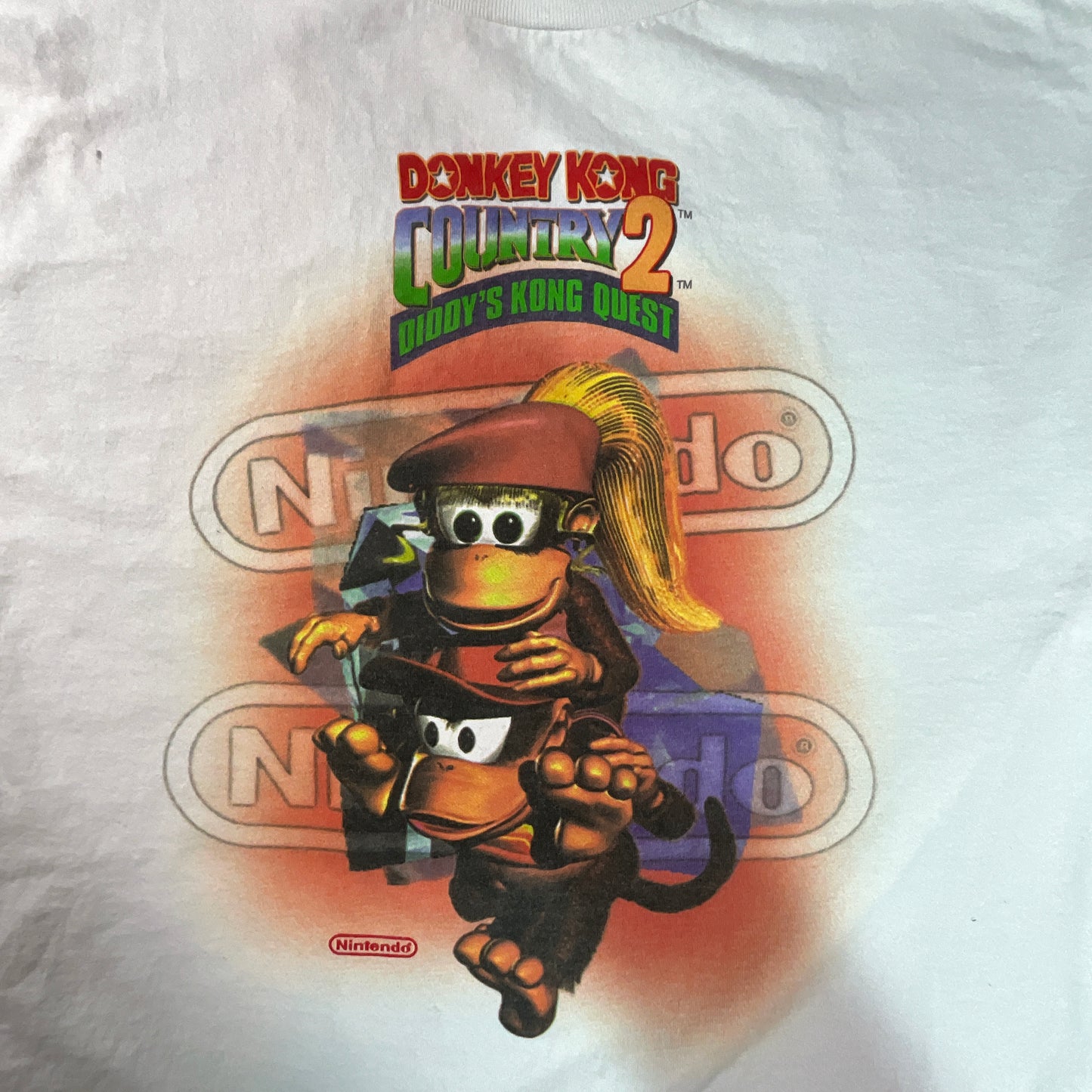 Rare 1995 Donkey Kong Country Didy Kong Quest Super Nintendo Promo T-Shirt XL