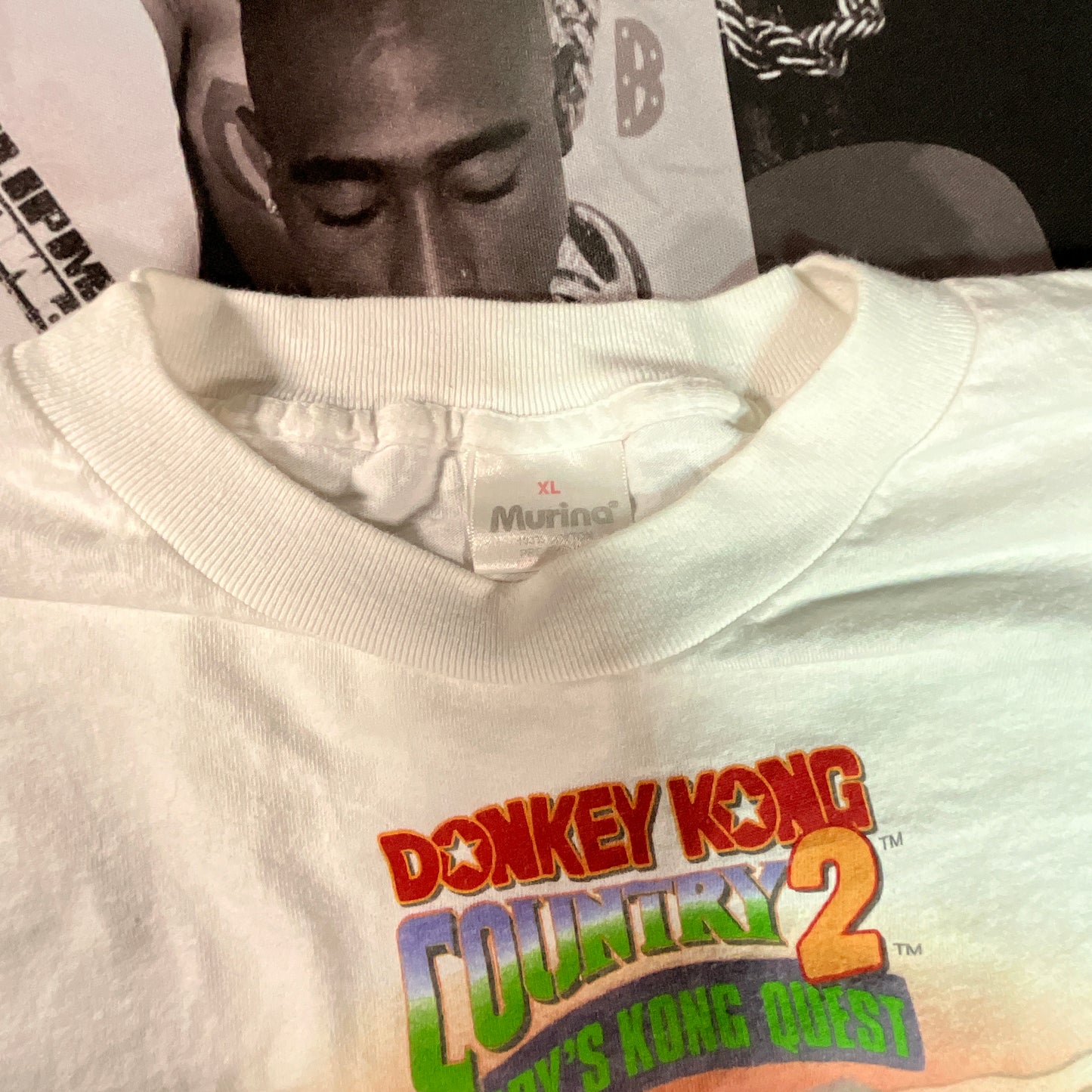 Rare 1995 Donkey Kong Country Didy Kong Quest Super Nintendo Promo T-Shirt XL