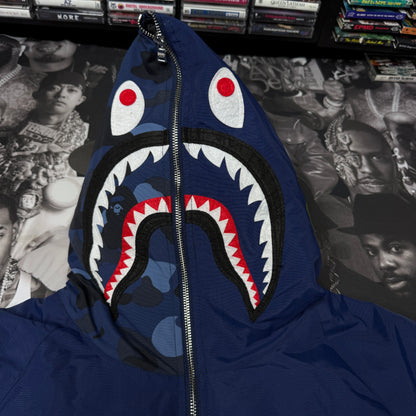 Rare Bape Shark Down  Blue Camo A Bathing Ape Jacket 2XL