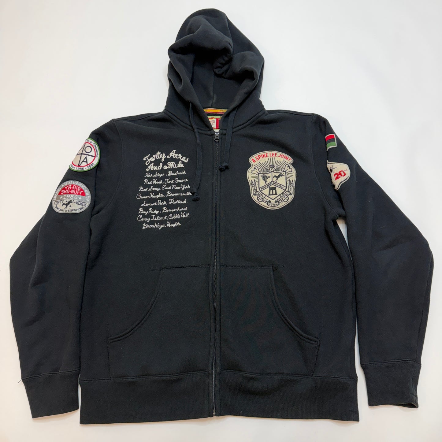 Rare Ecko Spike Lee 40 Acres & A Mule Zip Up Hoodie Large Black