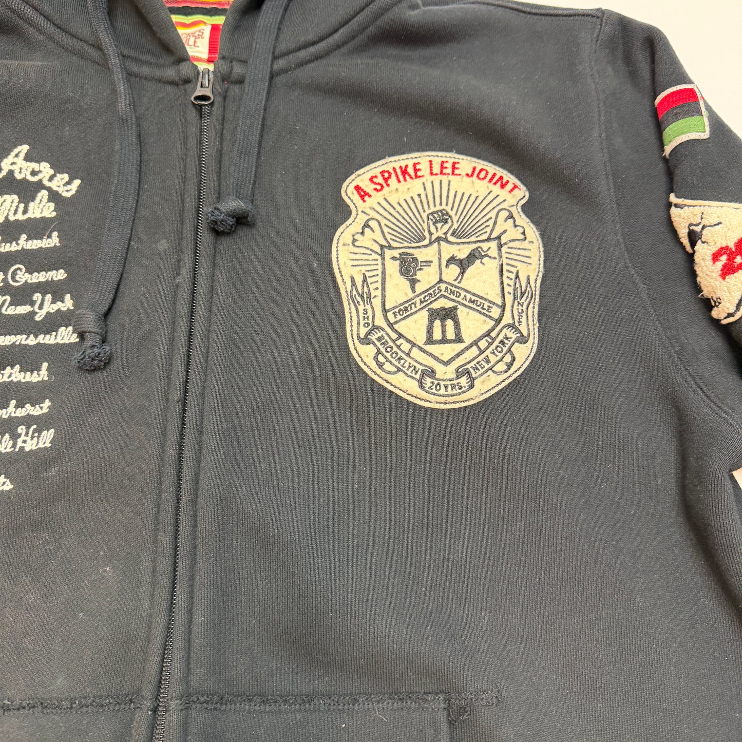 Rare Ecko Spike Lee 40 Acres & A Mule Zip Up Hoodie Large Black