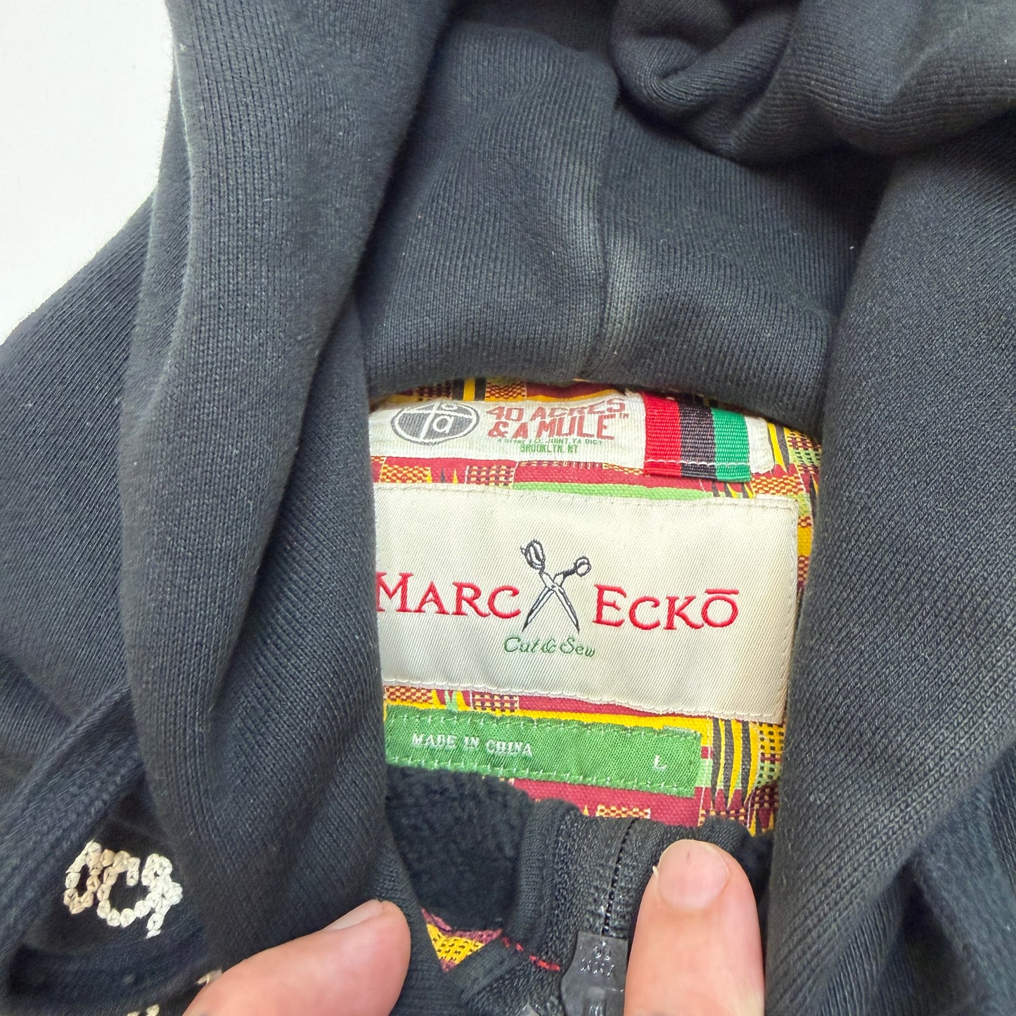 Rare Ecko Spike Lee 40 Acres & A Mule Zip Up Hoodie Large Black