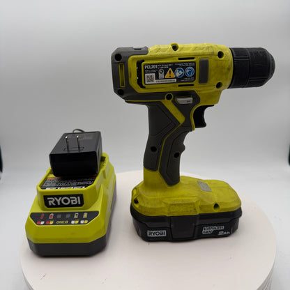 Ryobi PCL201 ONE+ 18V Cordless 3/8 in. Drill/Driver with Battery & Charger