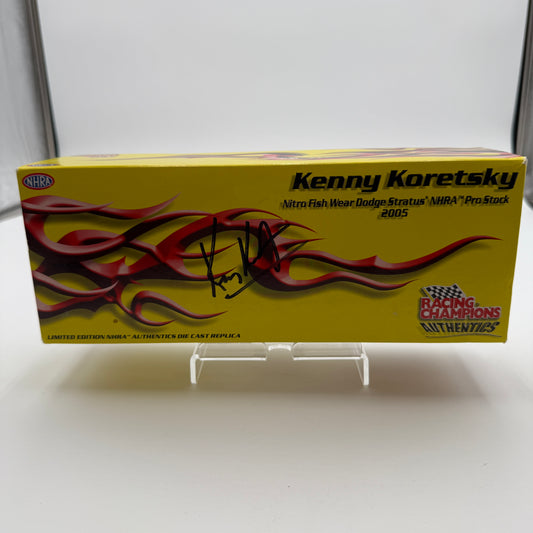 SIGNED 2X Kenny Koretsky Nitro Fish 2005 Dodge Stratus 1:24 Diecast - Action Racing