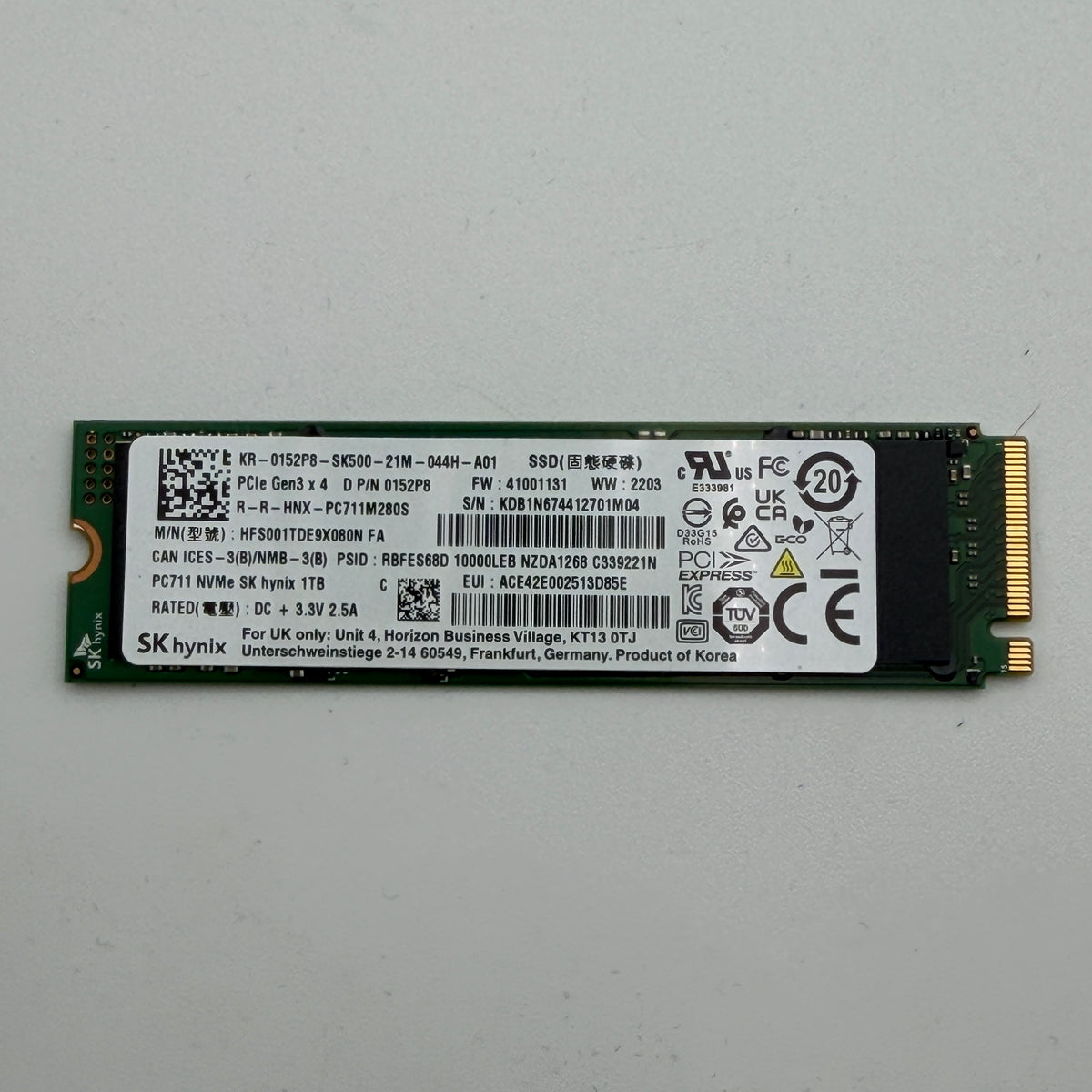 SK Hynix PC711 1TB NVMe SSD - Black