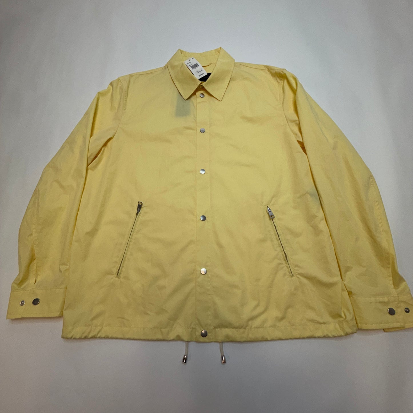 Saks Fifth Avenue Ripstop Coaches Jacket Yellow Size XL NWT