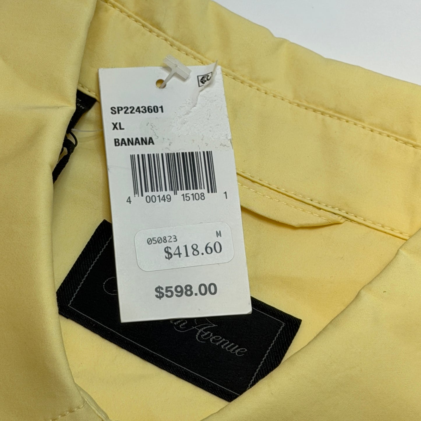 Saks Fifth Avenue Ripstop Coaches Jacket Yellow Size XL NWT