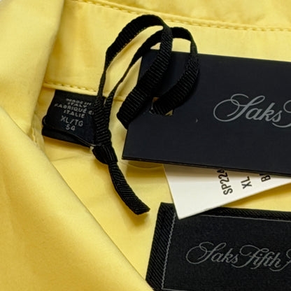 Saks Fifth Avenue Ripstop Coaches Jacket Yellow Size XL NWT
