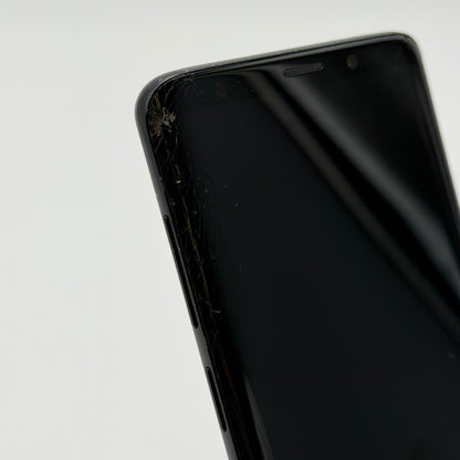 Samsung Galaxy S9+ 64GB Sprint Black Cell Phone Used Cracked Screen