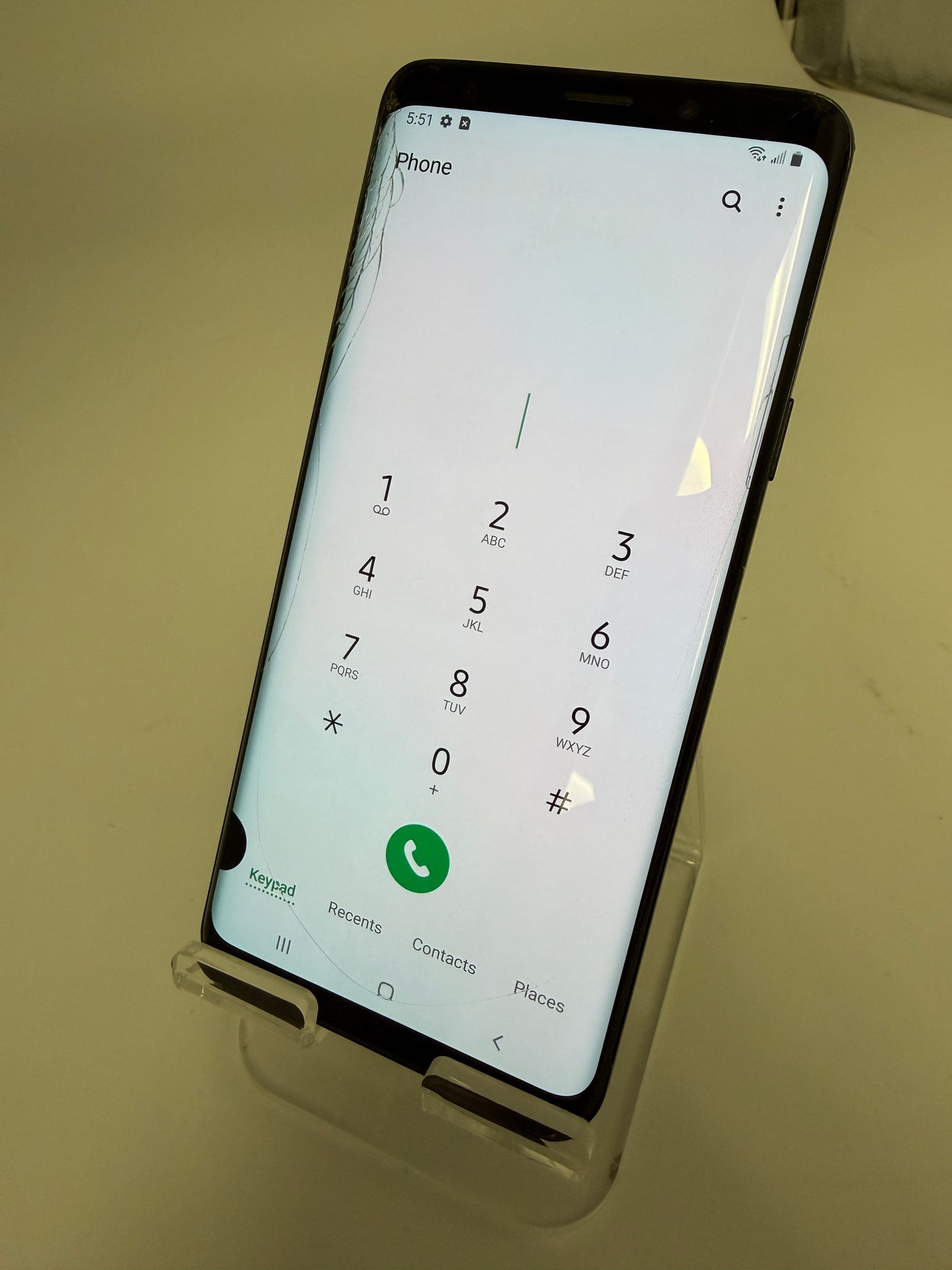 Samsung Galaxy S9+ 64GB Sprint Black Cell Phone Used Cracked Screen