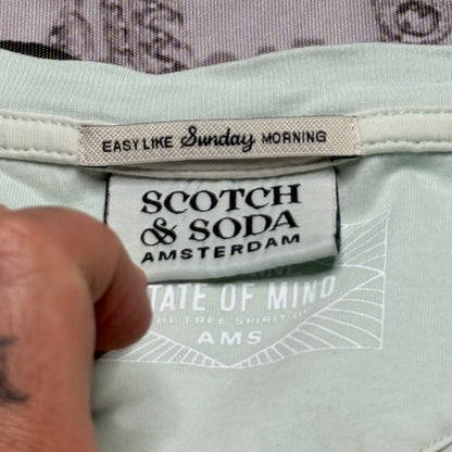 Scotch & Soda Garment-Dyed Logo Embroidery Shirt Mint Green 171685-0108 XXL