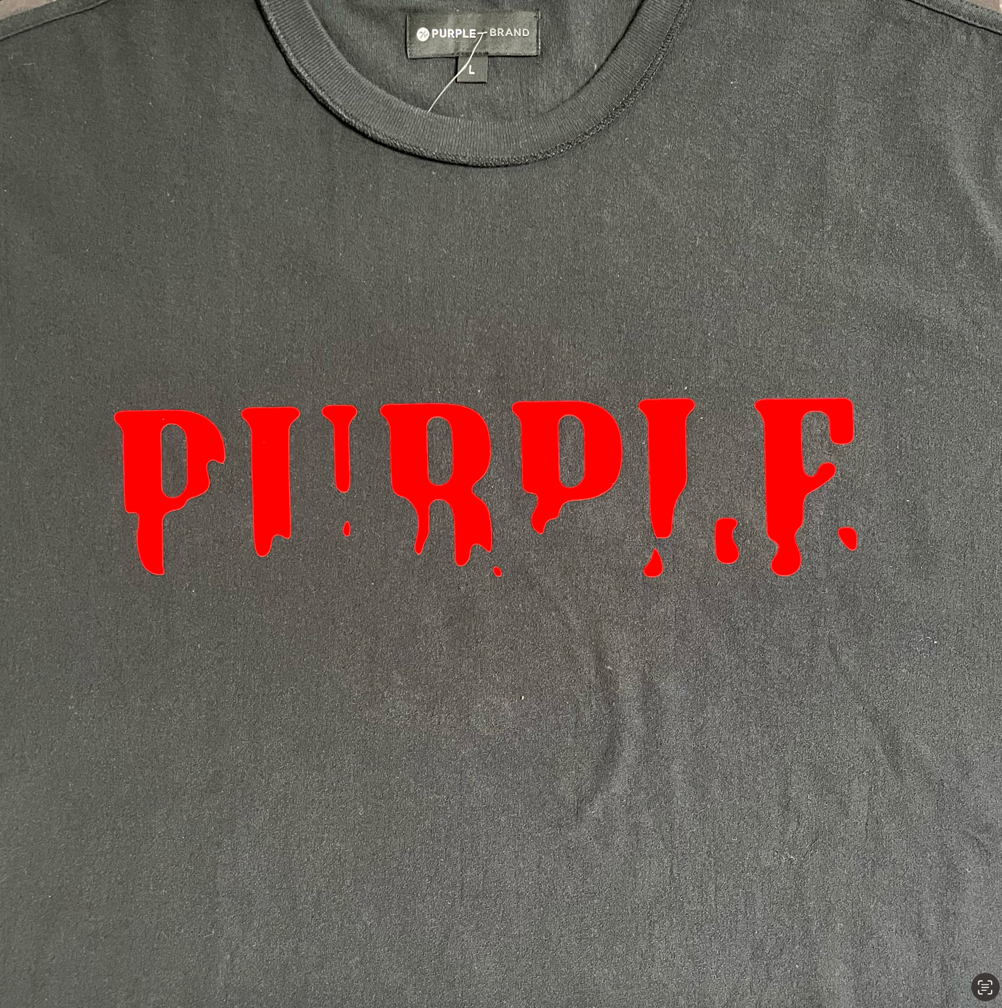 Purple Brand Mens Textured Jersey T-Shirt P101-JBET223 Black Beauty