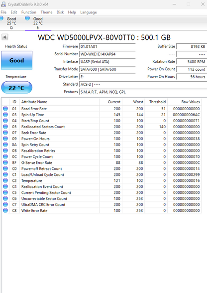 Western Digital 500GB 2.5" HDD Internal Drive