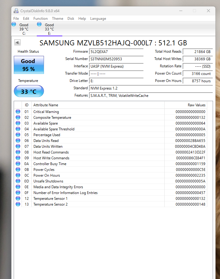 Samsung PM981 512GB NVMe SSD