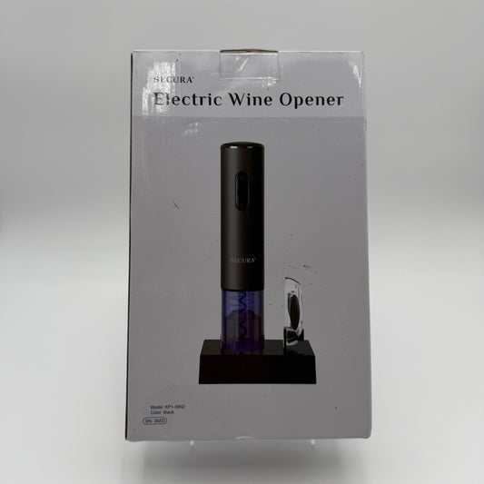 Secura Electric Wine Opener Black New Open Box