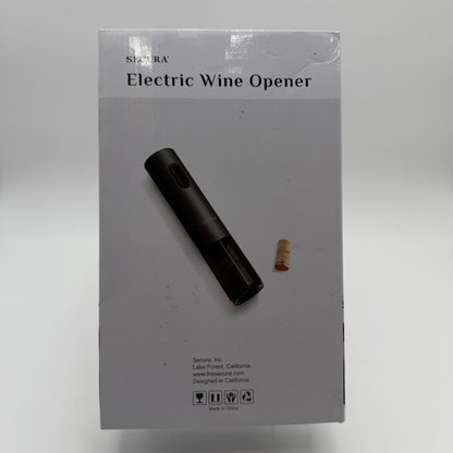 Secura Electric Wine Opener Black New Open Box