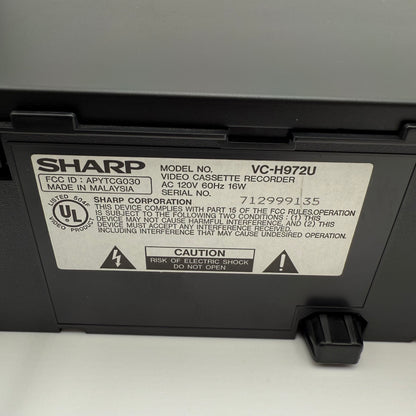 Sharp VC-H972 VCR Player Black, Excellent Condition, Tested and Working
