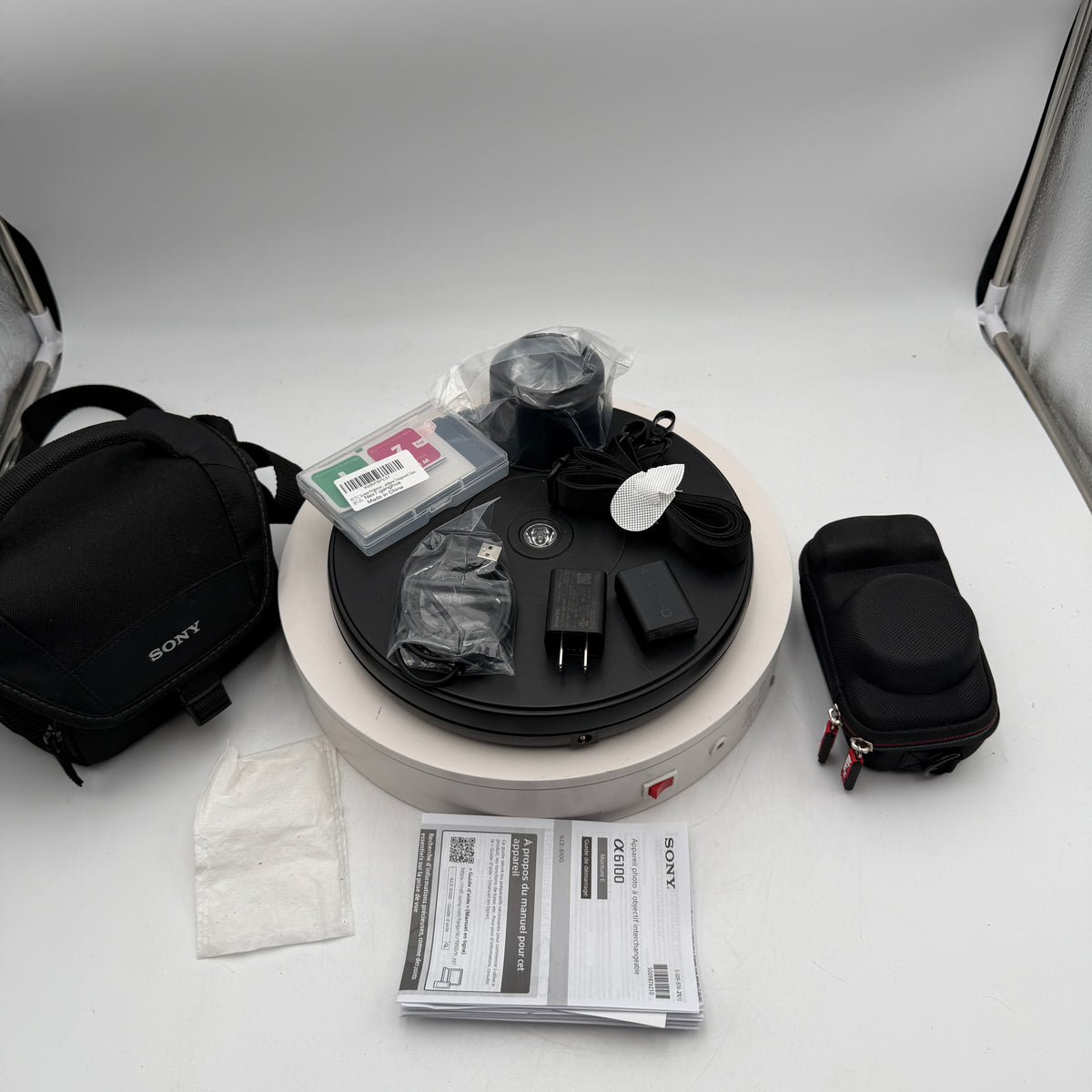Sony A6100 Digital Camera Black Kit w/ Extras 1104 Shutter Count