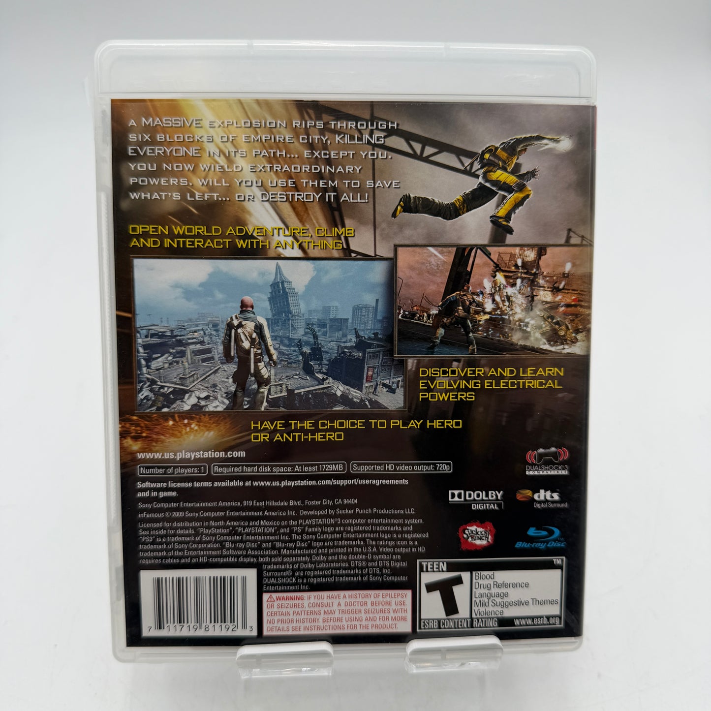 Sony PlayStation 3 Infamous Video Game PS3 Complete with Case, Manual & Inserts