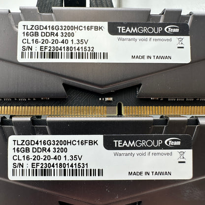 TeamGroup T-Force VulcanZ 32GB (2x16GB) DDR4 3200MHz RAM - Gray