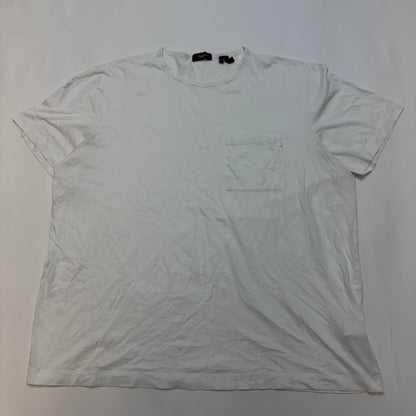 Theory Men's White Pocket Crew Neck Cotton T-Shirt - XXL