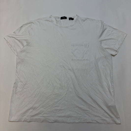 Theory Men's White Pocket Crew Neck Cotton T-Shirt - XXL