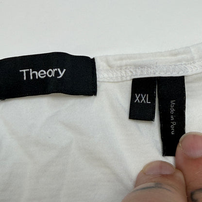 Theory Men's White Pocket Crew Neck Cotton T-Shirt - XXL
