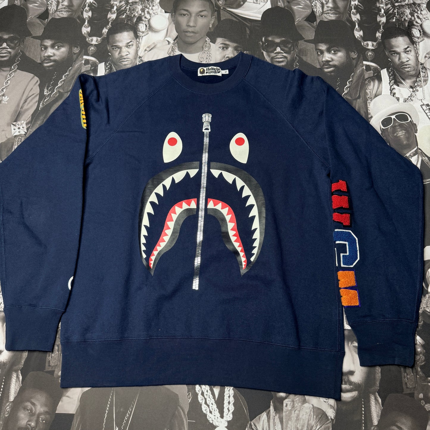 Throwback Bape A Bathing Ape Shark Zipper Crewneck size XL