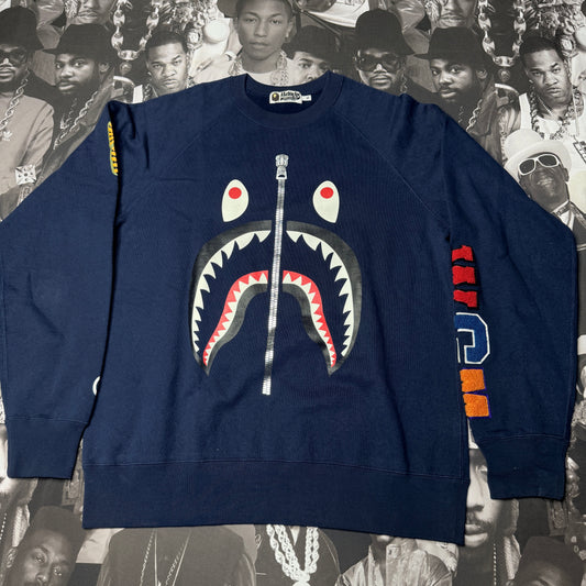 Throwback Bape A Bathing Ape Shark Zipper Crewneck size XL