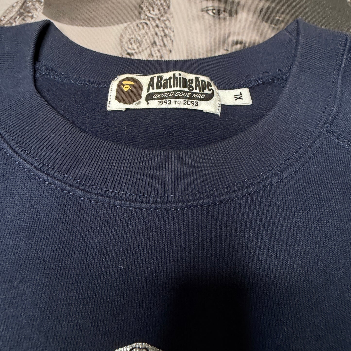 Throwback Bape A Bathing Ape Shark Zipper Crewneck size XL