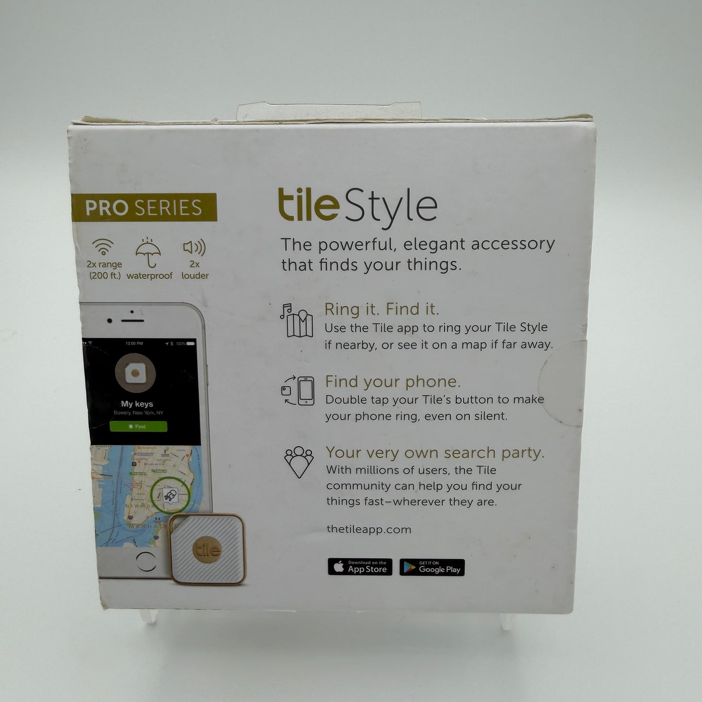 Tile Pro Series Bluetooth Tracker Finder White and Gold New In Box