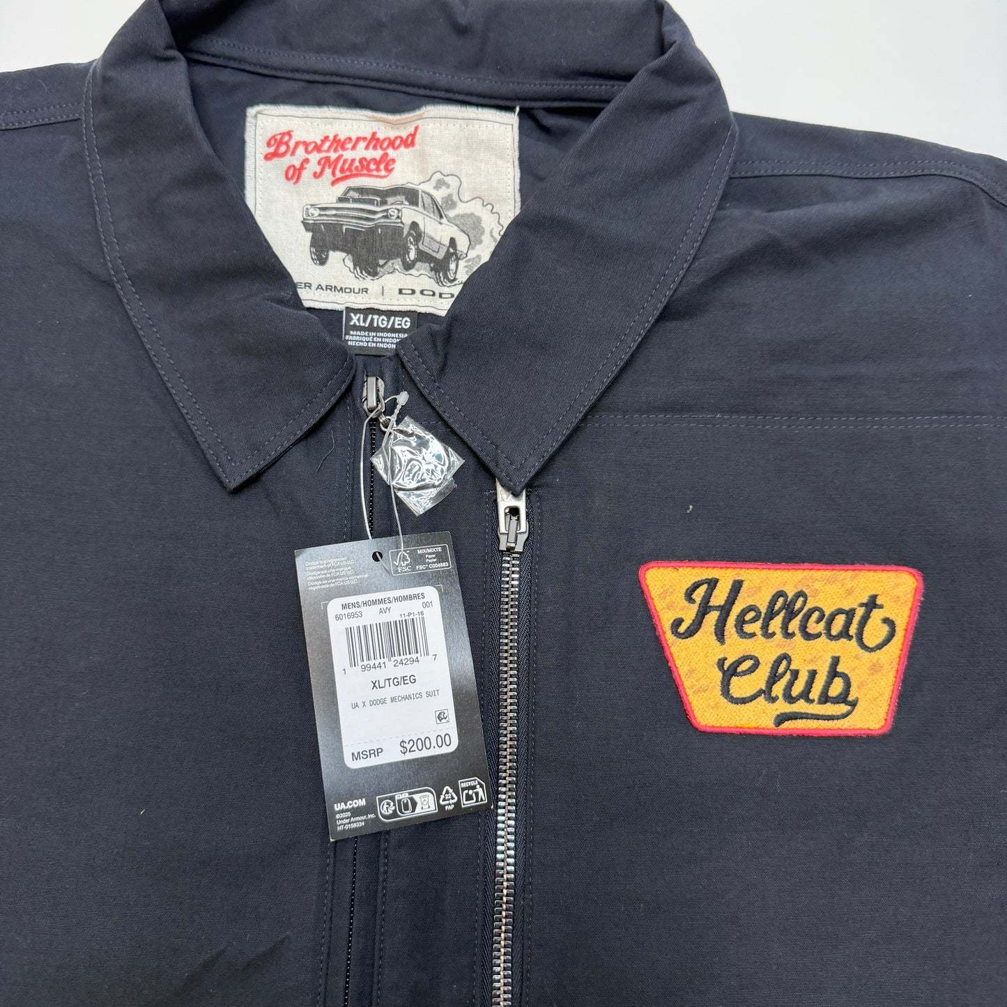 RARE Under Armour Dodge SRT Hellcat Mechanics Suit Coverall Men's XL Navy NWT