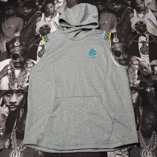 Under Armour Steph Curry Fleece Sleeveless Gray Hoodie 1366637 011 Men Sz XL