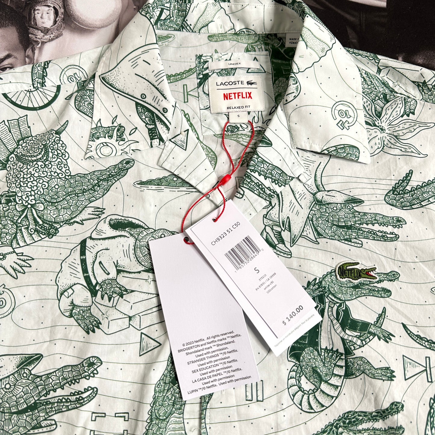 Unisex Lacoste x Netflix Short Sleeve Printed Shirt