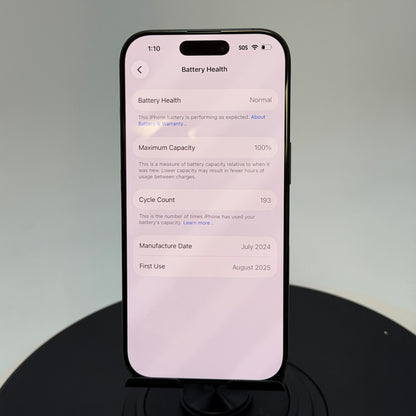 Unlocked Apple iPhone 16 Pro 1TB  Black Titanium 100% Battery Health MINTY