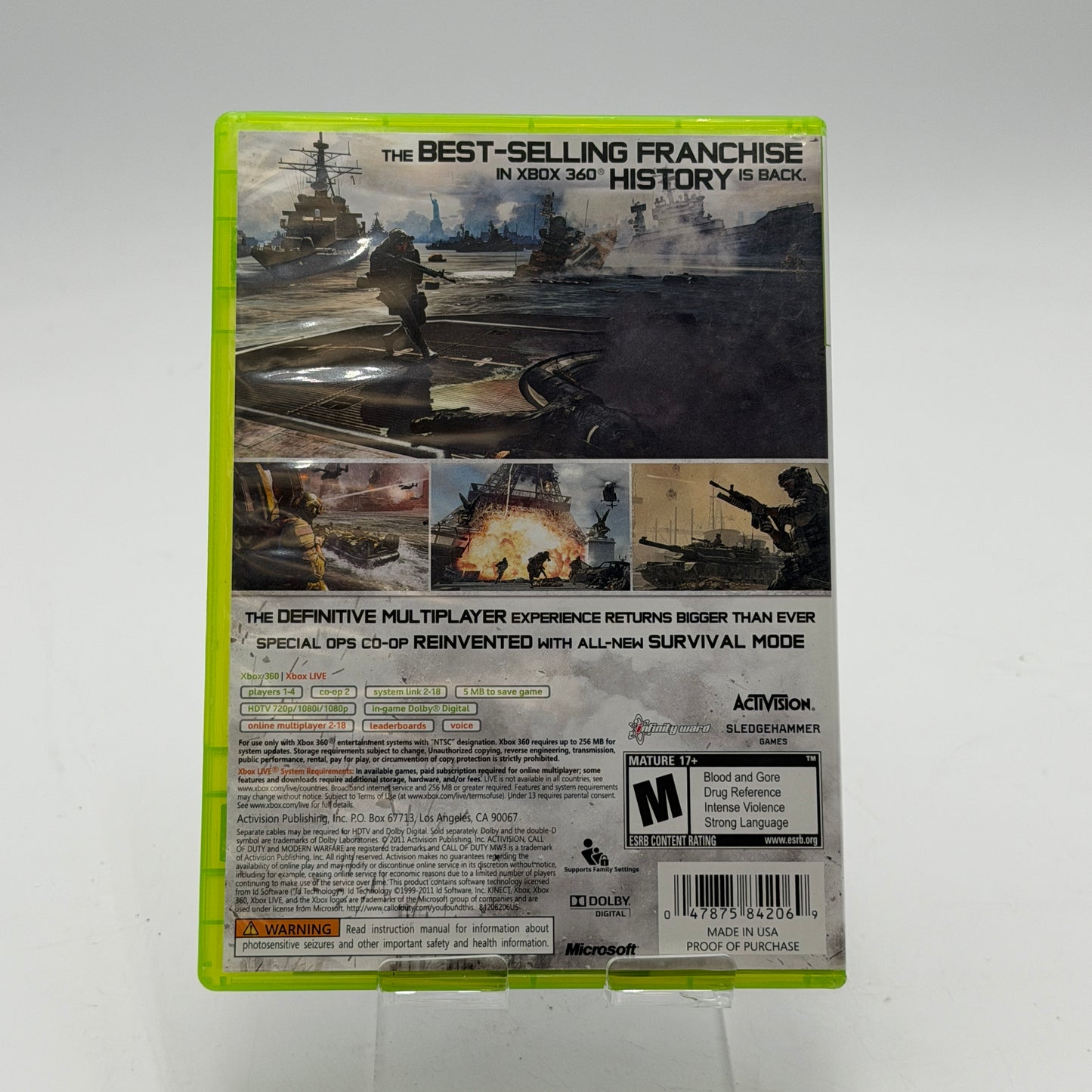 Used Xbox 360 Call of Duty Modern Warfare 3 Game with Box and Manual